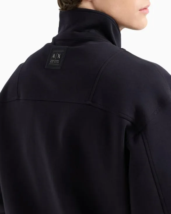 Full Zip Sweatshirt In Bonded Cotton Blend Navyblue Men Armani Matching Sets