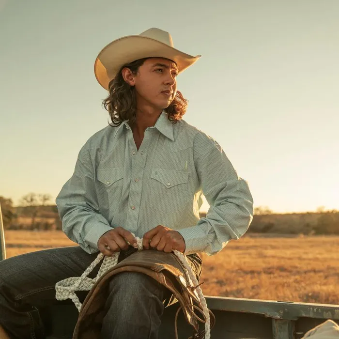 Geo Western Shirt Blue Men Stetson Western Shirts