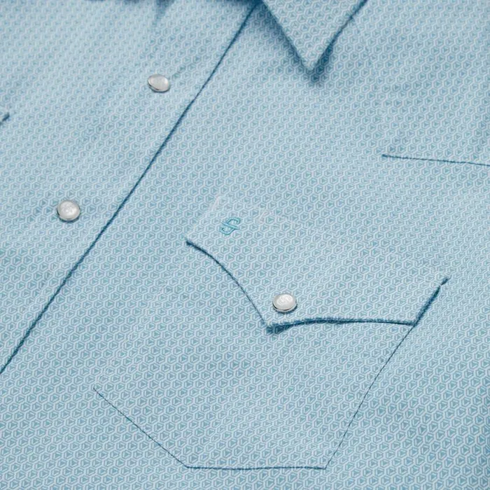 Geo Western Shirt Blue Men Stetson Western Shirts