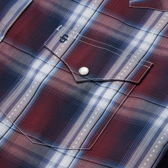 Good Luck Plaid Western Shirt Wine Men Stetson Western Shirts