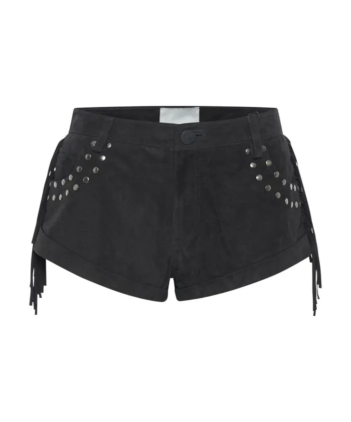 GOTHIC RODEO FRINGED SUEDE STUDDED BANDITS LOW WAIST SHORTS Women One Teaspoon Bottoms GOTHIC RODEO FRINGED SUEDE STUDDED BANDITS LOW WAIST SHORTS Women One Teaspoon Bottoms