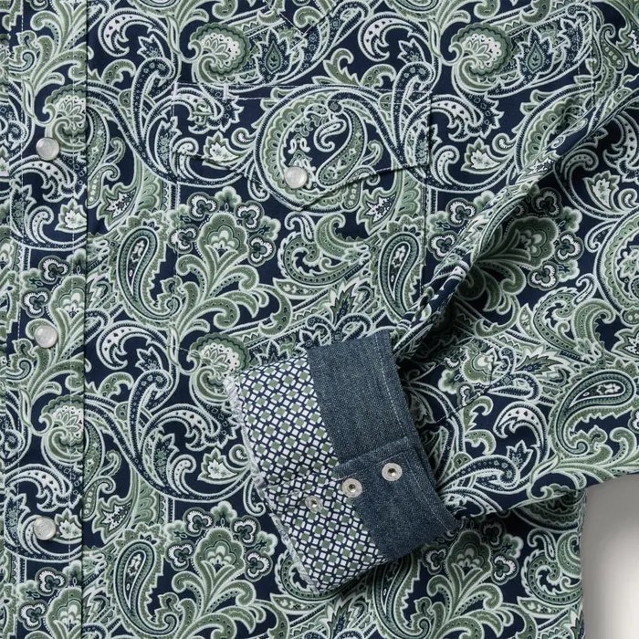Greenspring Paisley Print Western Shirt Blue Men Stetson Western Shirts