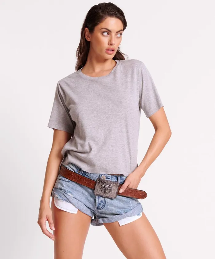 GREY MARLE LUCKY 8 BOYFRIEND TEE Women One Teaspoon Tees and Tanks