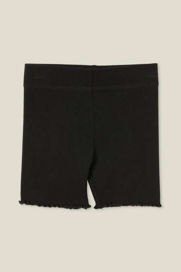 Hailey Bike Short Black Rib Girls Cotton On Shorts Skirts and Playsuits