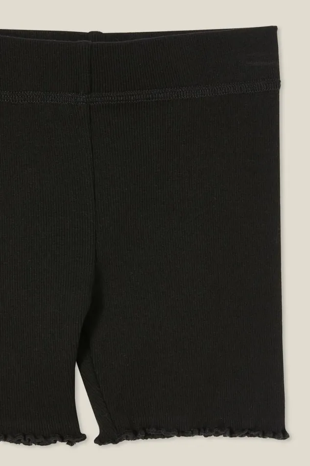 Hailey Bike Short Black Rib Girls Cotton On Shorts Skirts and Playsuits Hailey Bike Short Black Rib Girls Cotton On Shorts Skirts and Playsuits