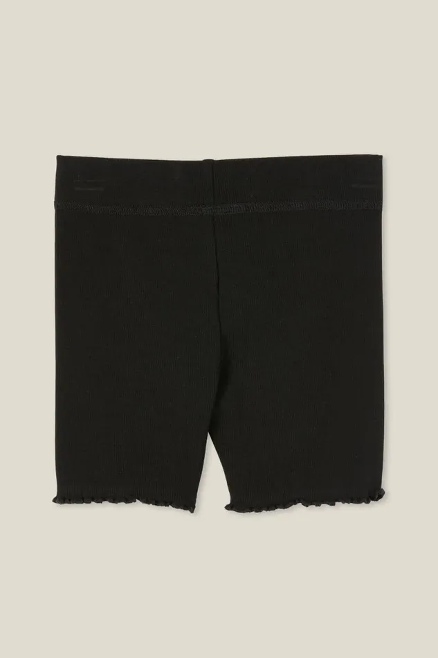 Hailey Bike Short Black Rib Girls Cotton On Shorts Skirts and Playsuits Hailey Bike Short Black Rib Girls Cotton On Shorts Skirts and Playsuits