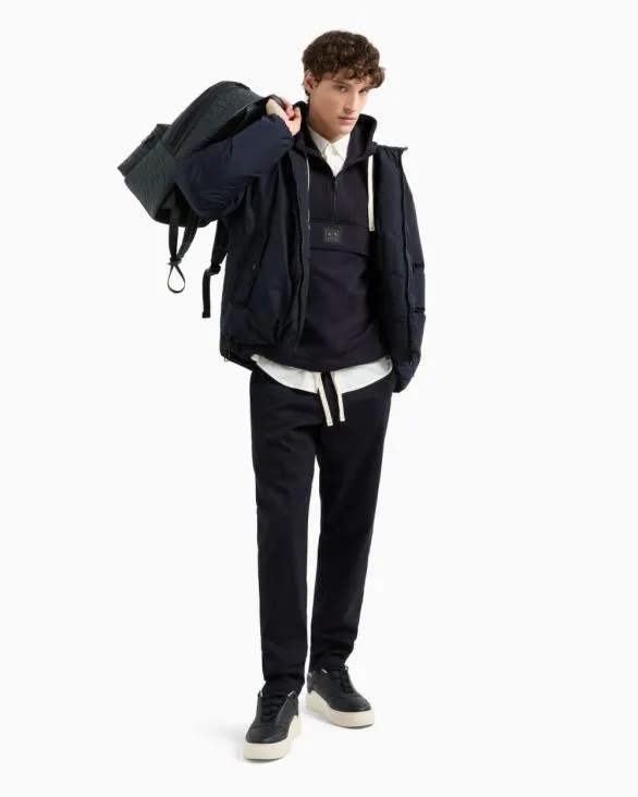 Half Zip Hoodie Navyblue Men Armani Matching Sets Half Zip Hoodie Navyblue Men Armani Matching Sets