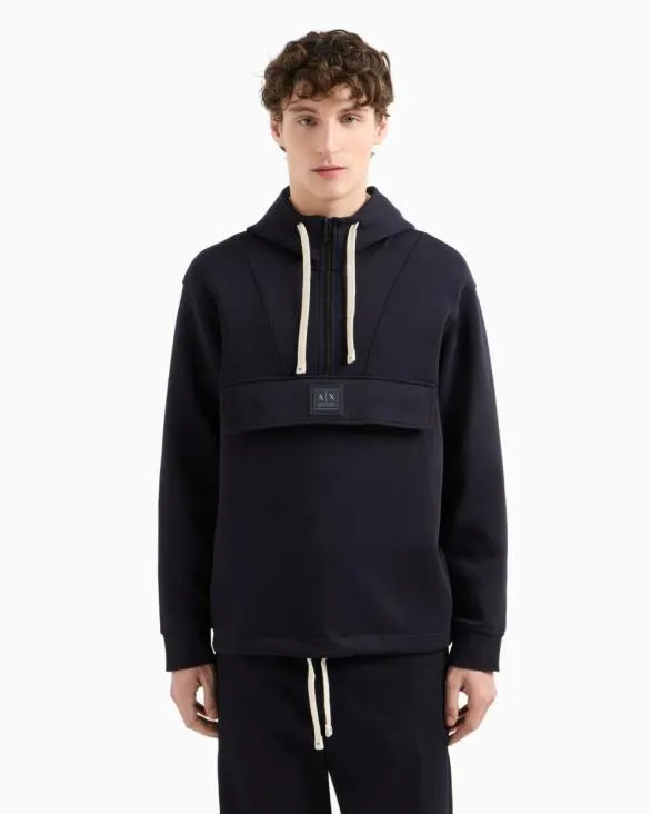 Half Zip Hoodie Navyblue Men Armani Matching Sets Half Zip Hoodie Navyblue Men Armani Matching Sets