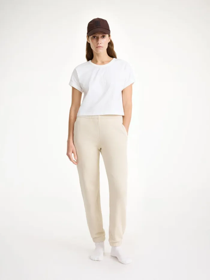 Hali Organic Cotton Sweatpants Oyster Gray Women By Malene Birger Athleisure Wear