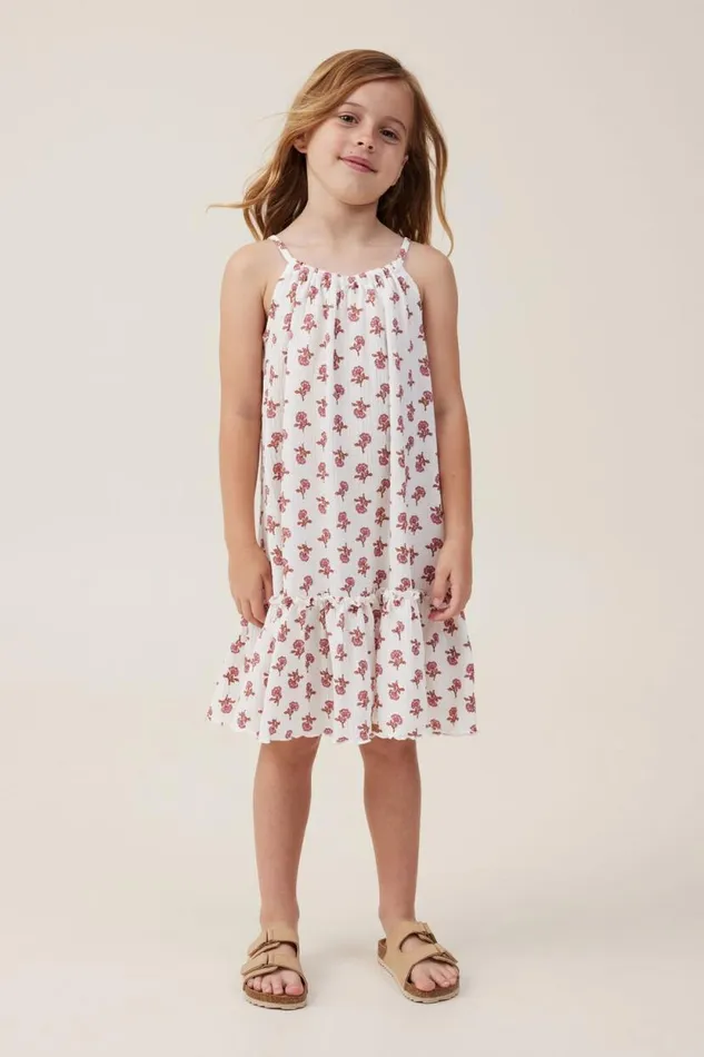 Hallie Tiered Dress Vanillamaeve Flower Stamp Girls Cotton On Dresses