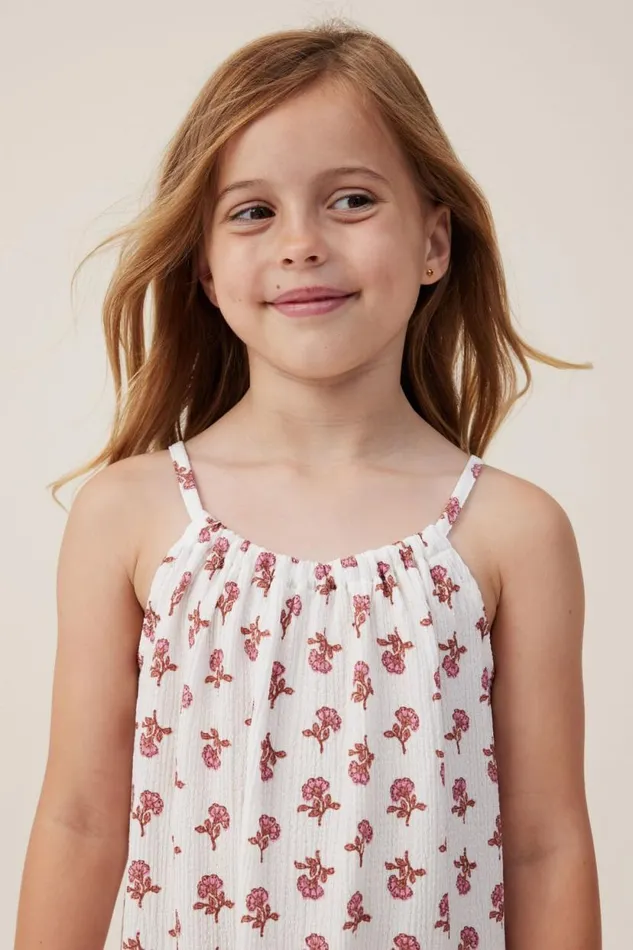 Hallie Tiered Dress Vanillamaeve Flower Stamp Girls Cotton On Dresses