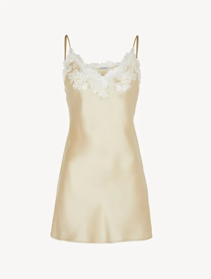 Halo Silk Slip Dress With Frastaglio Sleepwear La Perla Slips and Dresses