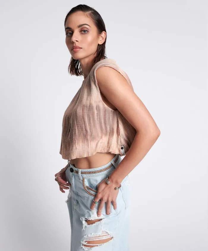 HAND DYED BACKLESS BUBBLE TOP Women One Teaspoon Tops HAND DYED BACKLESS BUBBLE TOP Women One Teaspoon Tops