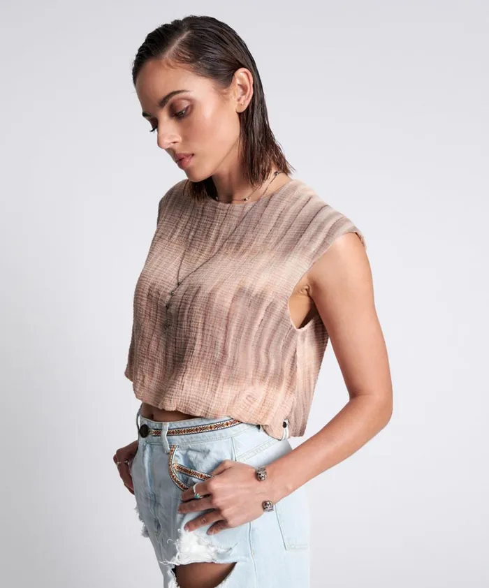 HAND DYED BACKLESS BUBBLE TOP Women One Teaspoon Tops HAND DYED BACKLESS BUBBLE TOP Women One Teaspoon Tops