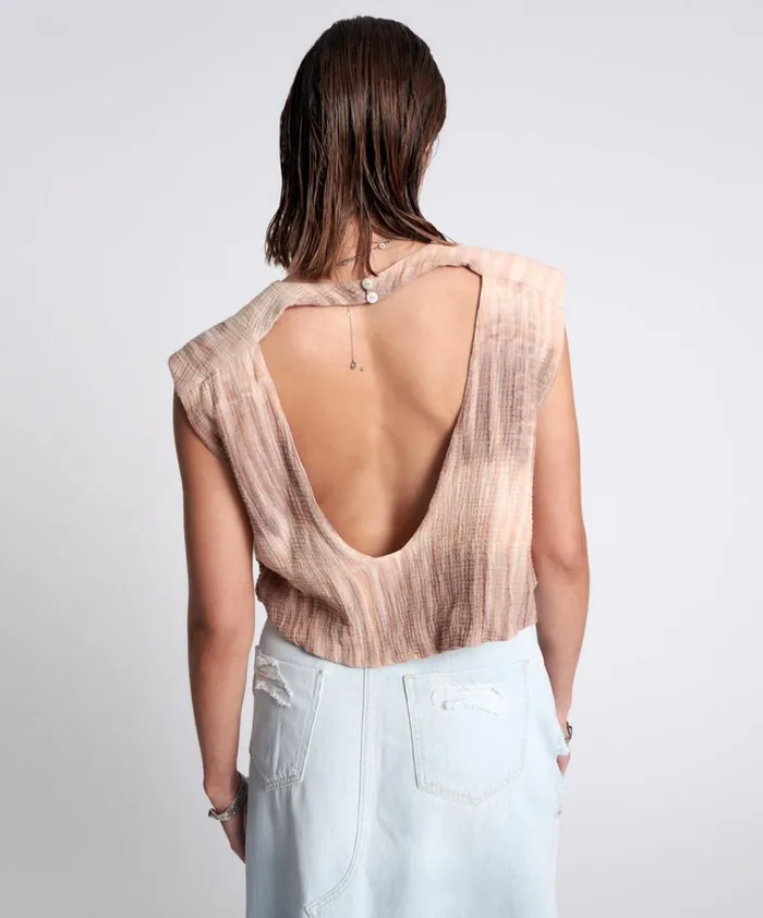 HAND DYED BACKLESS BUBBLE TOP Women One Teaspoon Tops HAND DYED BACKLESS BUBBLE TOP Women One Teaspoon Tops