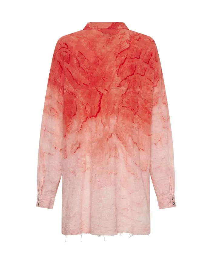 HAND PAINTED SUNSET MUSLIN LONGLINE SHIRT Women One Teaspoon Shirts