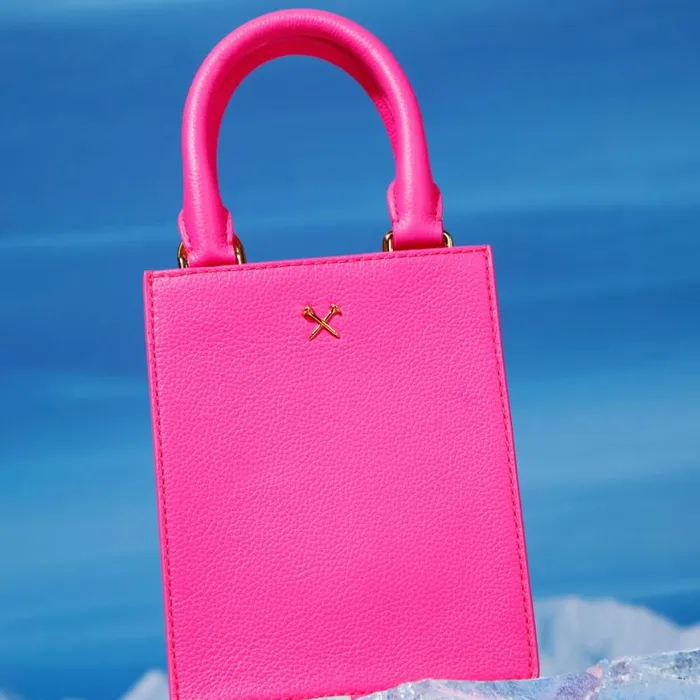 Handbags and Luggage Women GFORE METAL TEES LEATHER MINI TOTE Knockout Pink
