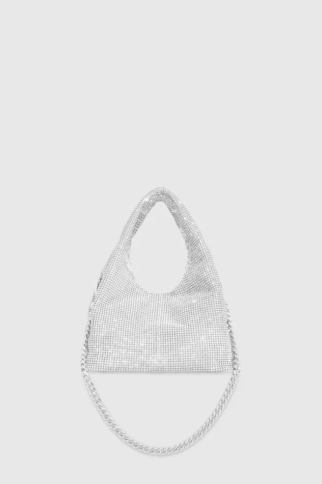 Handbags Shoulder Bags Rebecca Minkoff Crystal Mini Chain Carryall Silvergrey Handbags Shoulder Bags Rebecca Minkoff Crystal Mini Chain Carryall Silvergrey