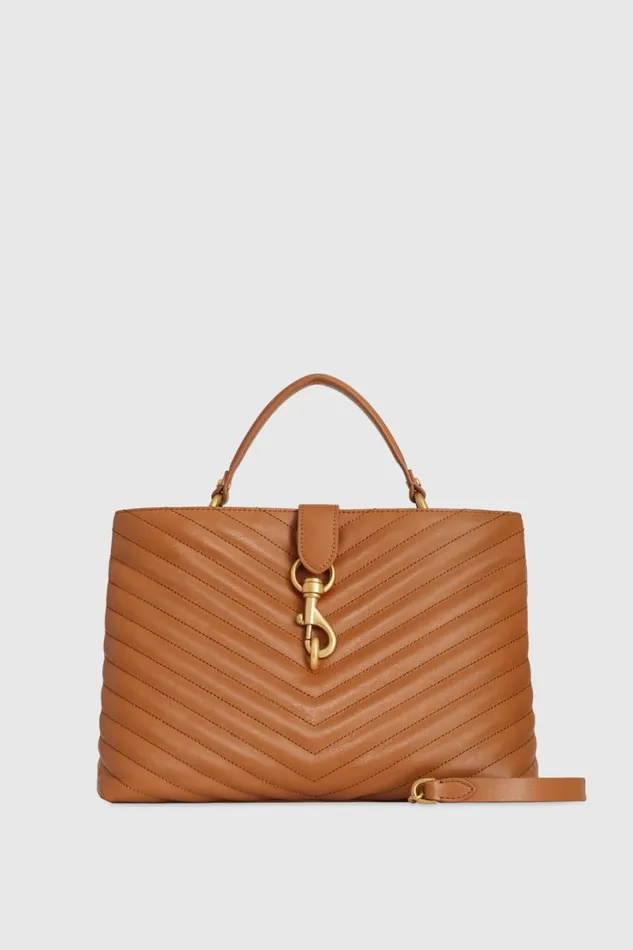 Handbags Top Handle Bags Rebecca Minkoff Edie Large Top Handle Satchel Caramello Handbags Top Handle Bags Rebecca Minkoff Edie Large Top Handle Satchel Caramello