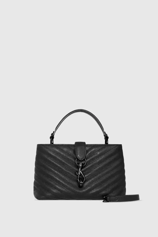 Handbags Top Handle Bags Rebecca Minkoff Edie Top Handle Satchel Black