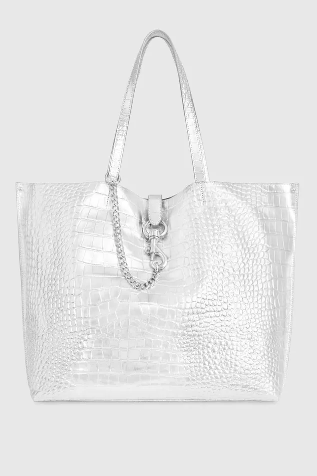 Handbags Tote Bags Rebecca Minkoff Megan Soft Large Tote Argento