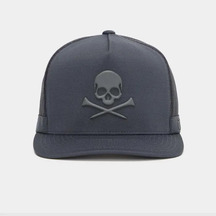 Hats Men GFORE MONOCHROME SKULL and TEES INTERLOCK KNIT TALL TRUCKER HAT Charcoal Hats Men GFORE MONOCHROME SKULL and TEES INTERLOCK KNIT TALL TRUCKER HAT Charcoal