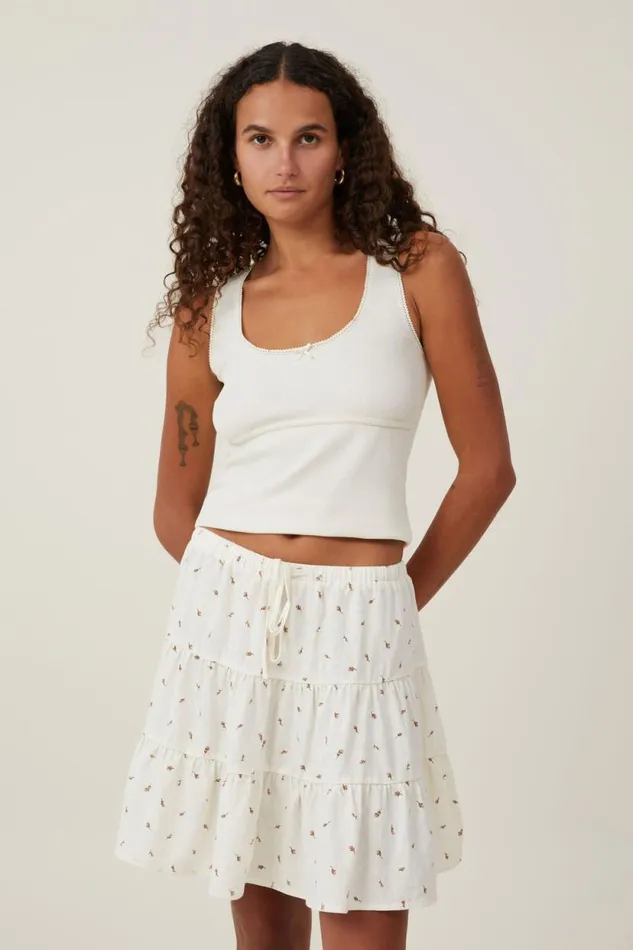 Haven Tiered Mini Skirt Rowena Rose Pearl Women Cotton On Skirts