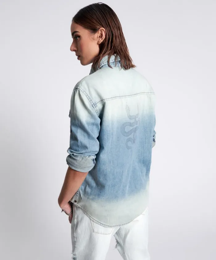 HEARTLAND TATTOO COBRA DENIM SHIRT Women One Teaspoon Denim Tops HEARTLAND TATTOO COBRA DENIM SHIRT Women One Teaspoon Denim Tops