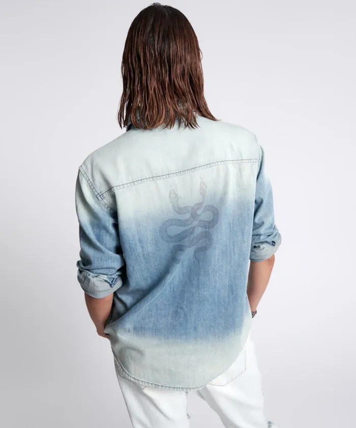 HEARTLAND TATTOO COBRA DENIM SHIRT Women One Teaspoon Denim Tops HEARTLAND TATTOO COBRA DENIM SHIRT Women One Teaspoon Denim Tops