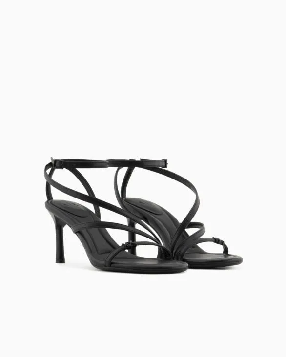 Heeled Sandals With Straps Black Women Armani Sandals