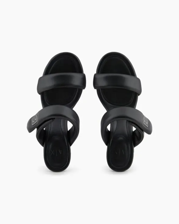 Heeled Sandals With Two Straps Black Women Armani Sandals Heeled Sandals With Two Straps Black Women Armani Sandals