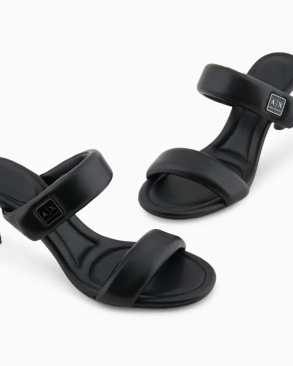 Heeled Sandals With Two Straps Black Women Armani Sandals Heeled Sandals With Two Straps Black Women Armani Sandals