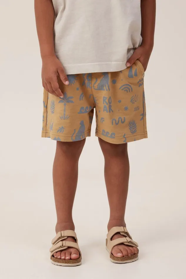 Henry Slouch Short Mustard Seedsteel Roar Yardage Boys Cotton On Shorts
