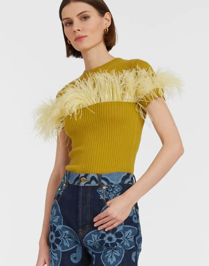 High Kick Tee Lime Women La Double J Knitwear