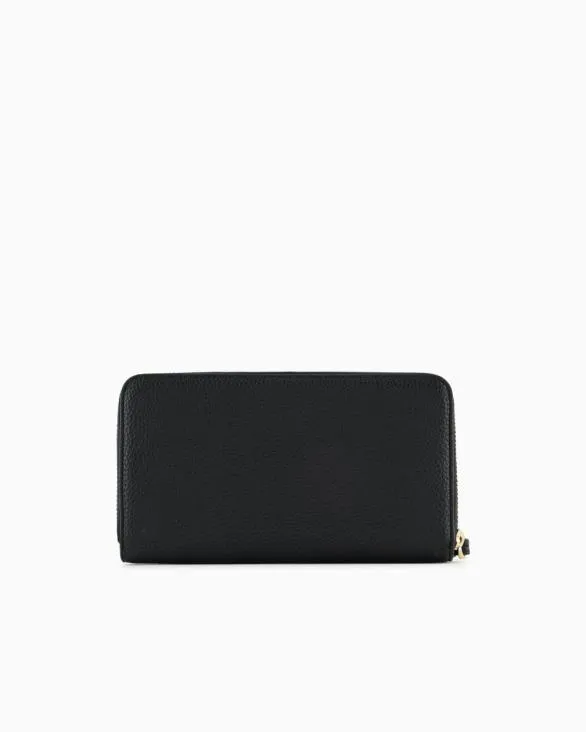 Horizontal Wallet With ASV Logo Black Women Armani Wallets And Small Leather Goods Horizontal Wallet With ASV Logo Black Women Armani Wallets And Small Leather Goods