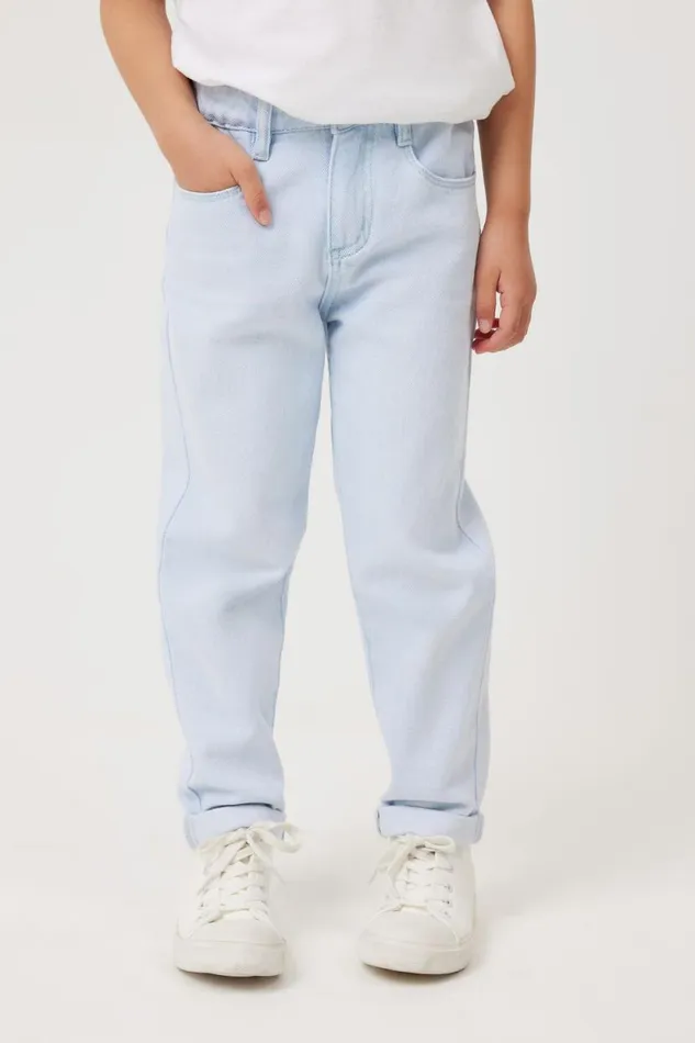 India Mom Jean Bleach Blue Wash Girls Cotton On Leggings Pants and Jeans