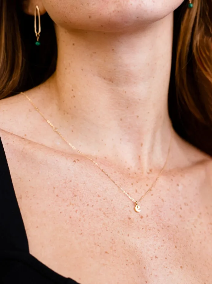 Initial Necklace 14k GoldfilledVermeil Personalized Jewelry Able Women