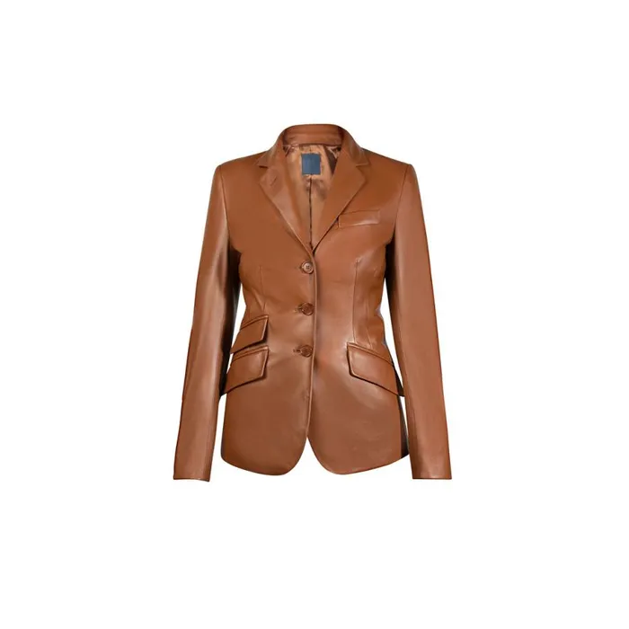 Jacket Women Moreschi Brown Leather Woman Jacket