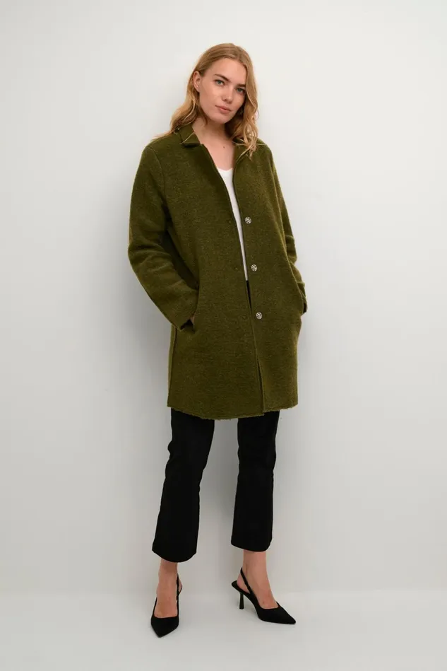 Jackets and Coats Women CULTURE CUbirgith Wool Coat Burnt Olive