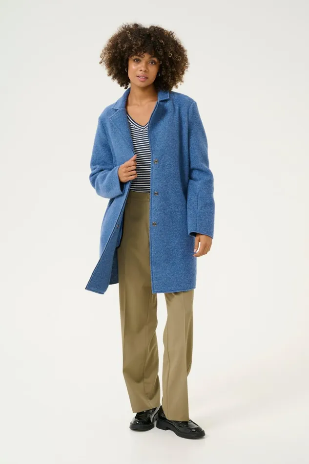 Jackets and Coats Women CULTURE CUbirgith Wool Jacket Vintage Indigo Melange