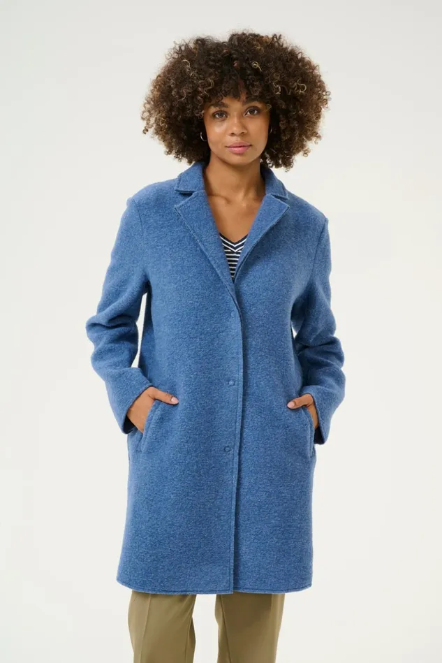 Jackets and Coats Women CULTURE CUbirgith Wool Jacket Vintage Indigo Melange