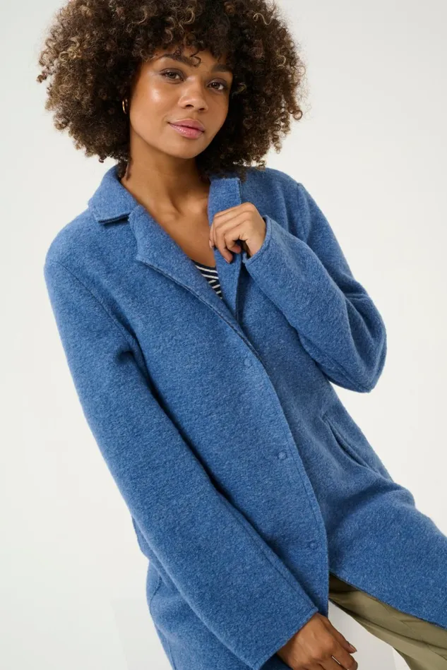 Jackets and Coats Women CULTURE CUbirgith Wool Jacket Vintage Indigo Melange
