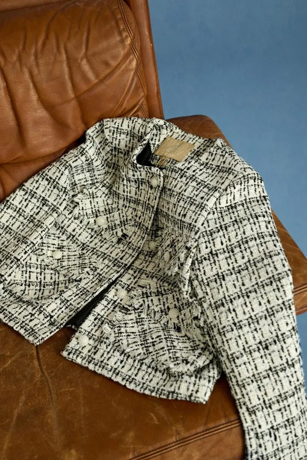 Jackets and Coats Women CULTURE CUcoca Boucl Jacket Blackwhite Check