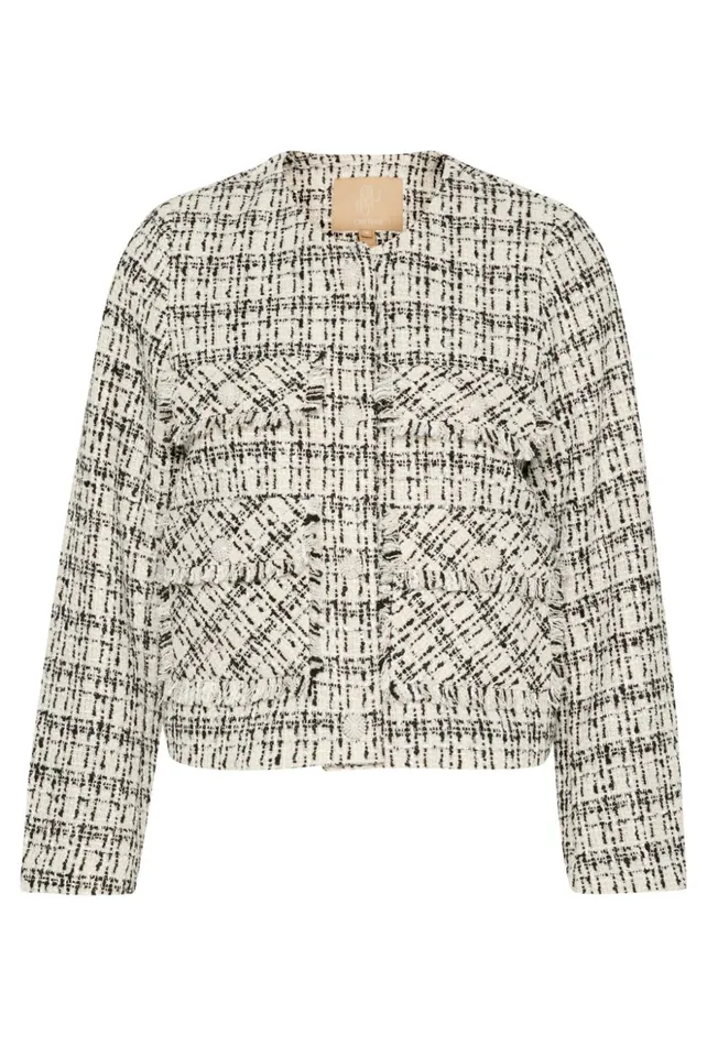 Jackets and Coats Women CULTURE CUcoca Boucl Jacket Blackwhite Check