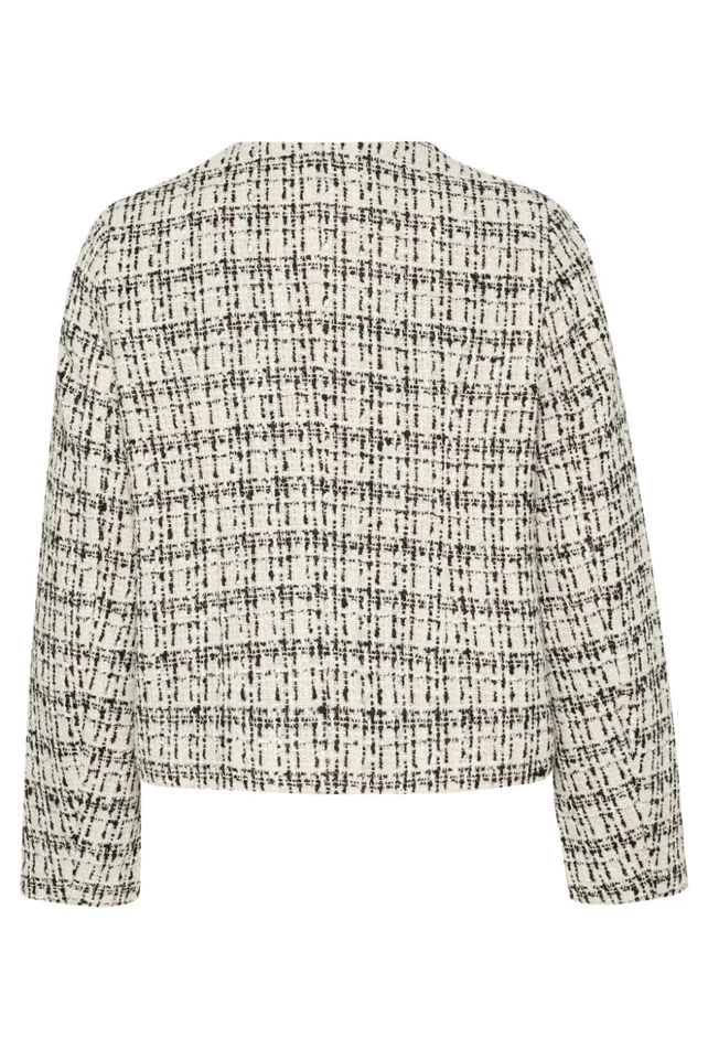 Jackets and Coats Women CULTURE CUcoca Boucl Jacket Blackwhite Check