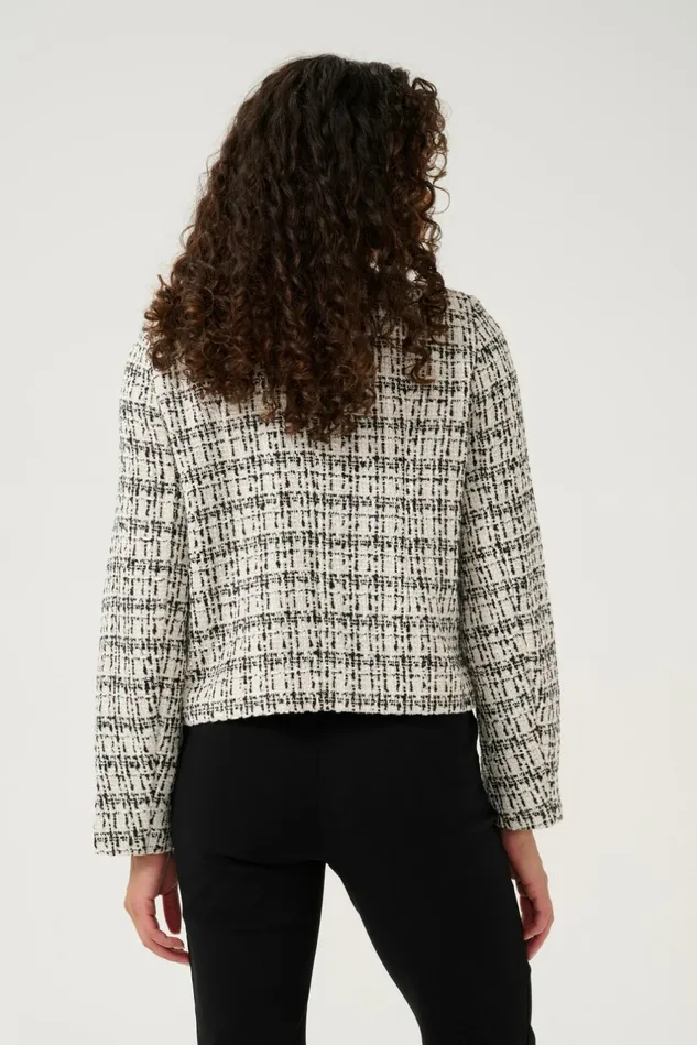 Jackets and Coats Women CULTURE CUcoca Boucl Jacket Blackwhite Check