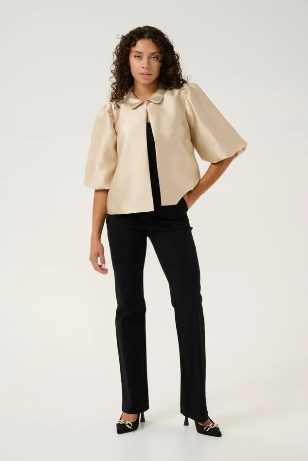 Jackets and Coats Women CULTURE CUtafta Satin Jacket Champagne