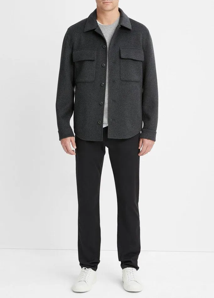 Jackets and Outerwear Men Vince Splittable WoolBlend Shirt Jacket Heather Black Jackets and Outerwear Men Vince Splittable WoolBlend Shirt Jacket Heather Black