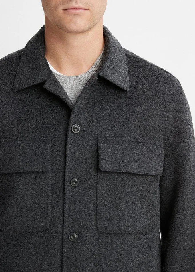 Jackets and Outerwear Men Vince Splittable WoolBlend Shirt Jacket Heather Black Jackets and Outerwear Men Vince Splittable WoolBlend Shirt Jacket Heather Black
