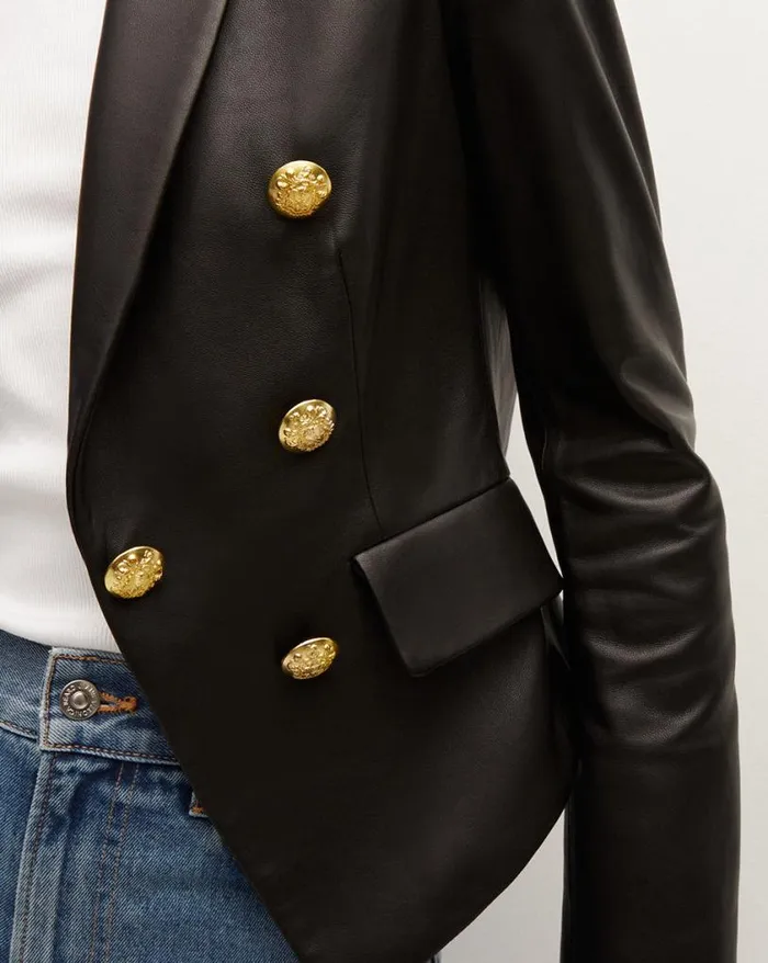 Jackets and Outerwear ShopJackets Veronica Beard Cooke Leather Dickey Jacket Black